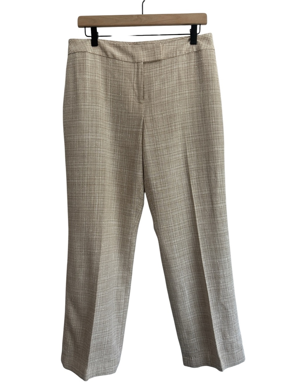 Pendleton Women Pants 10 P Tan Beige Textured Wool Silk Trousers Business Preppy